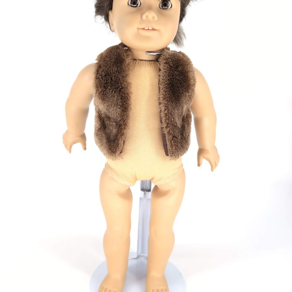 Toys"R"Us Dark Brown Fuzzy Doll Vest / Sleeveless Winter Coat for 18" Dolls GUC